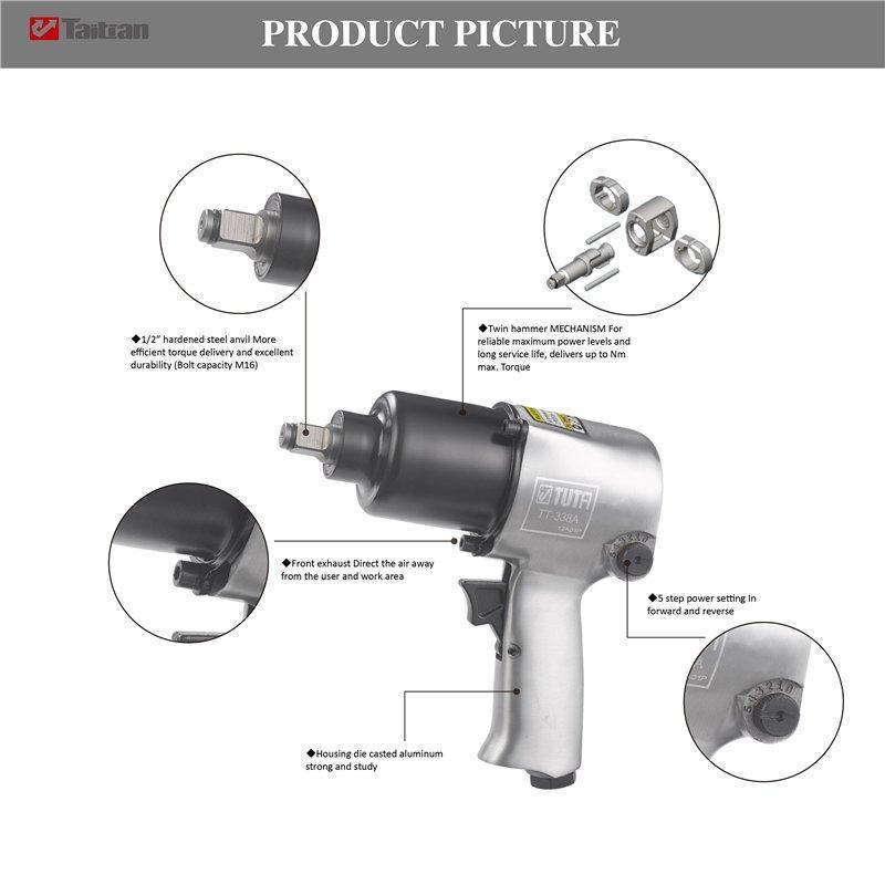 Пневмоинструмент TAITIAN 1/2, ударный гайковёрт для тяжёлых условий работы (25-20051532)