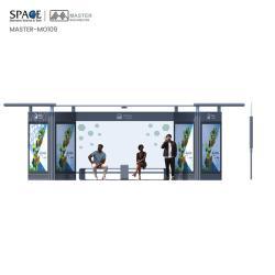 Автобусная остановка с металлической конструкцией и скамейкой для пассажиров (арт. 25-3071760)