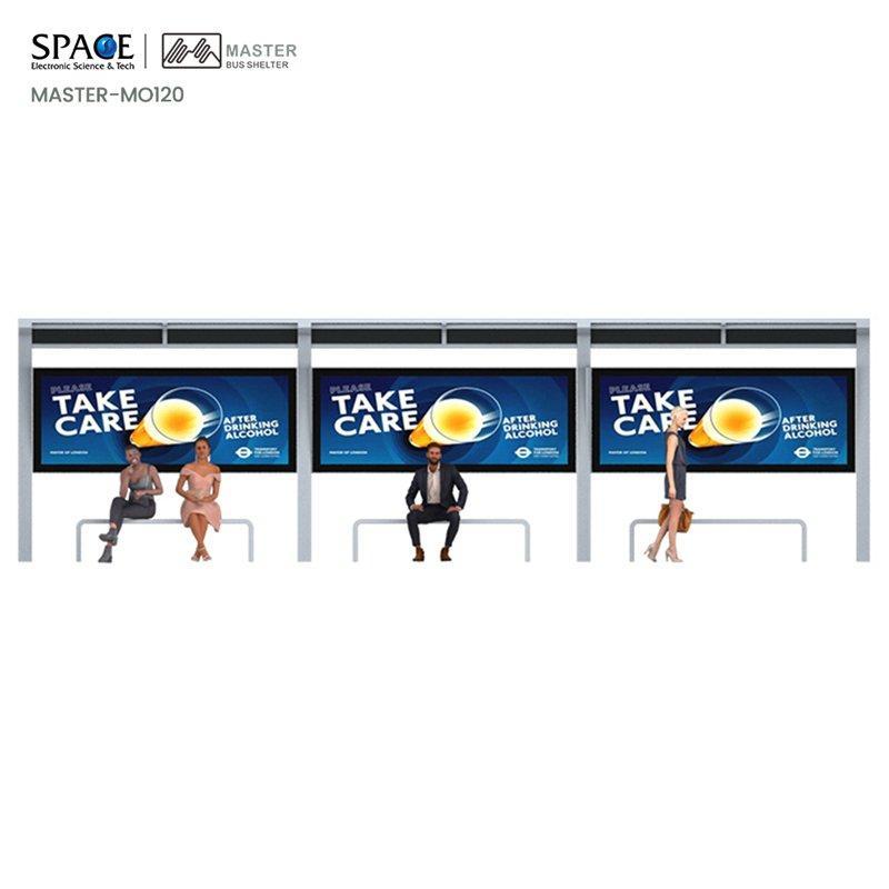 Металлическая скамейка-укрытие для автобусной остановки с индивидуальным дизайном (арт. 25-3071761)