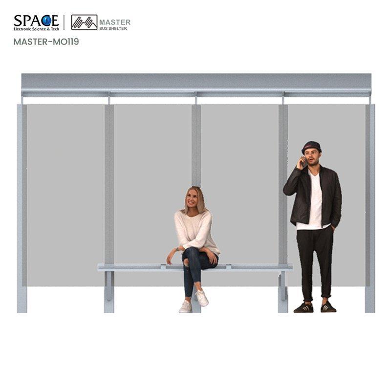 Автобусная остановка из нержавеющей стали с сиденьями для уличного использования (арт. 25-3071762)