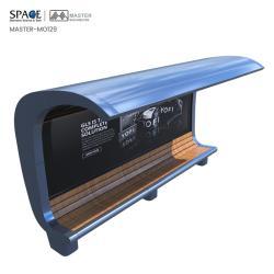 Автобусная остановка алюминиевая квадратная с рекламным световым коробом для улучшения (арт. 25-3071766)