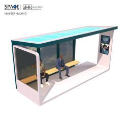 Автобусная остановка современным дизайном и стильными рекламными световыми коробами (арт. 25-3071781)