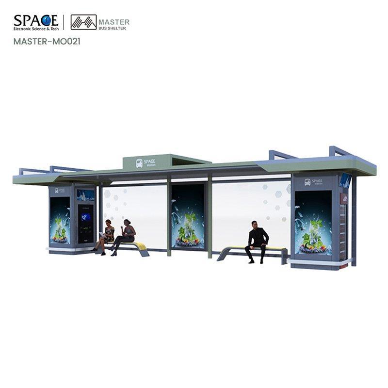 Автобусная остановка с рекламными световыми коробами и автоматом для холодных напитков (арт. 25-3071786)