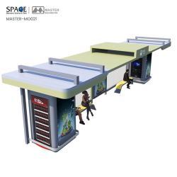 Автобусная остановка с рекламными световыми коробами и автоматом для холодных напитков (арт. 25-3071786)