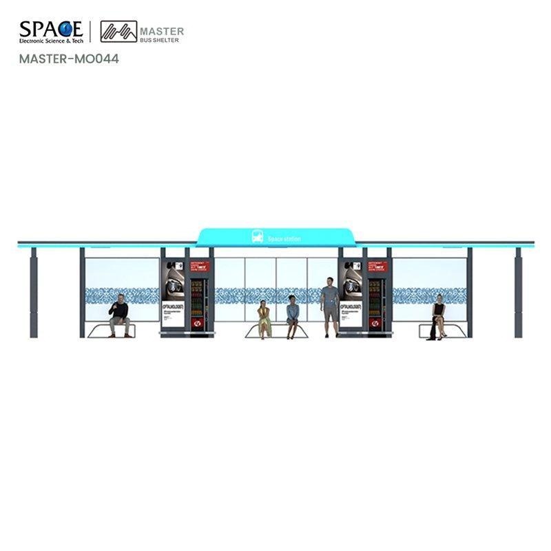 Уличная коммерческая рекламная панель с автобусной остановкой и торговым автоматом (арт. 25-3071793)