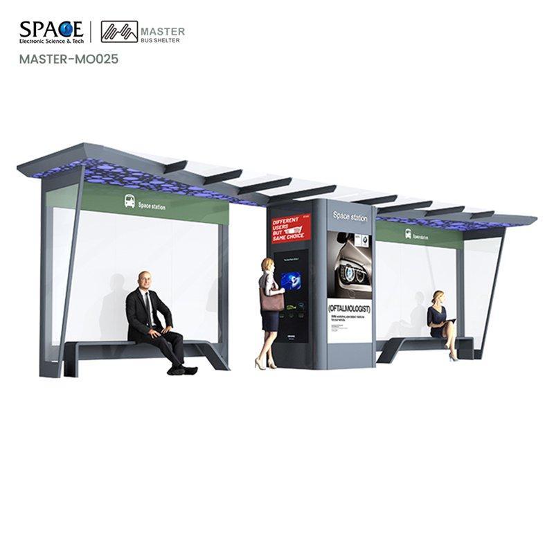 Рекламная автобусная остановка из нержавеющей стали, умная, прямоугольная форма (арт. 25-3071794)