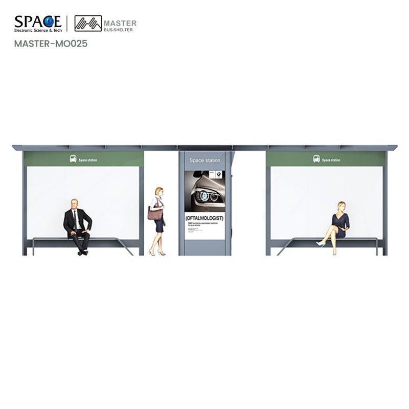 Рекламная автобусная остановка из нержавеющей стали, умная, прямоугольная форма (арт. 25-3071794)