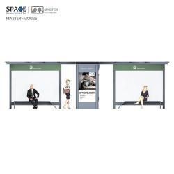 Рекламная автобусная остановка из нержавеющей стали, умная, прямоугольная форма (арт. 25-3071794)