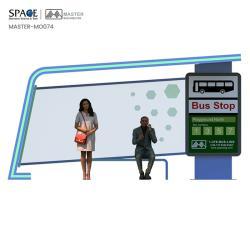 Автобусная остановка с алюминиевой рамой на солнечной батарее и навесом из нержавеющей стали (арт. 25-3071797)