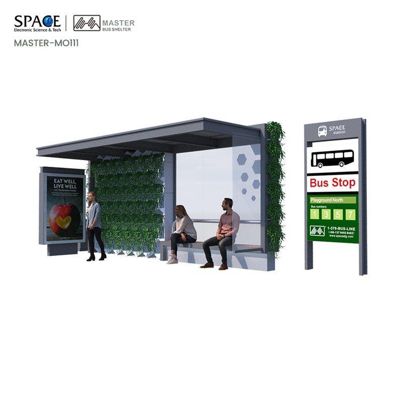 Автобусная остановка с рекламным световым коробом и ЖК-дисплеем (арт. 25-3071812)