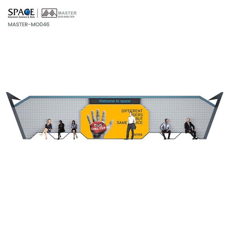 Декоративная стальная сетка для рекламных щитов, навес для коммерческого автобуса, светодиодная подсветка, алюминиевая скамья для зарядки USB (арт. 25-3071814)