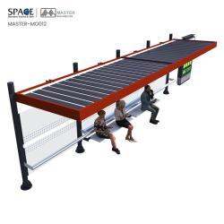 Рекламный стенд из нержавеющей стали на автобусной остановке с лайтбоксом (арт. 25-3071824)