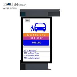 Автобусный киоск с информационным знаком и местом для отдыха на автобусной остановке (арт. 25-3071828)