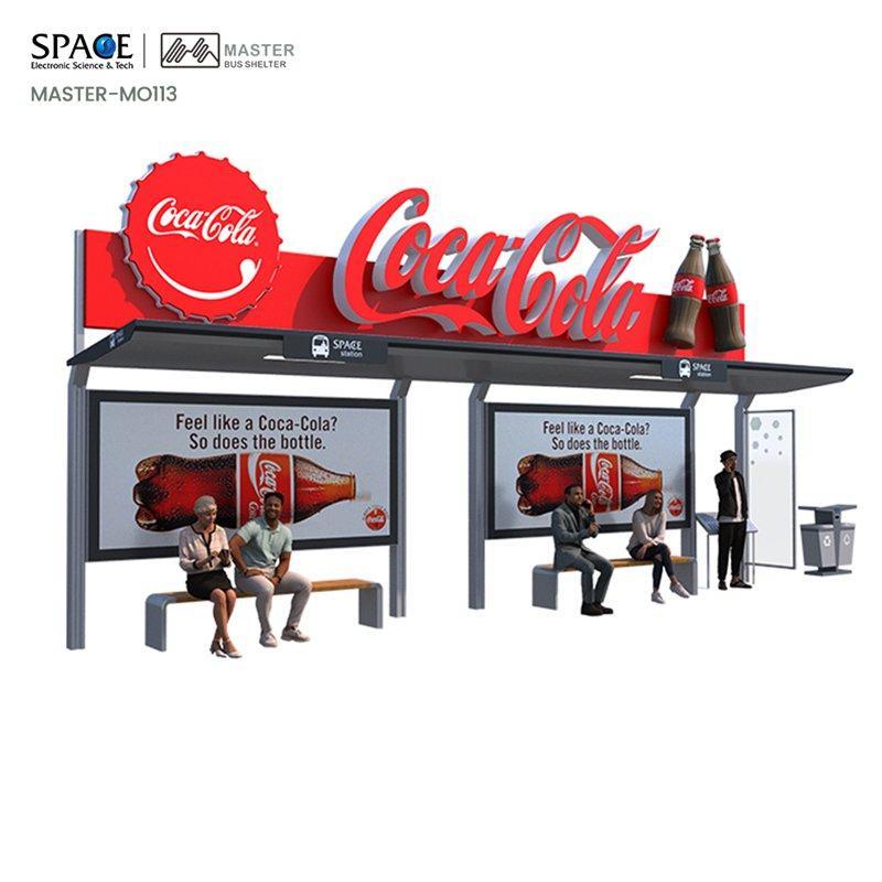 Световая реклама для автобусных остановок с мусорным баком из прочной стальной конструкции (арт. 25-3071829)