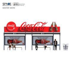 Световая реклама для автобусных остановок с мусорным баком из прочной стальной конструкции (арт. 25-3071829)