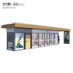 Автобусная остановка с кондиционером, прямоугольный дизайн, закрытая, индивидуальная (арт. 25-3071845)