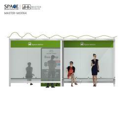 Автобусная остановка с LED световым коробом, стальная конструкция, алюминиевая рама, скамейка в комплекте (арт. 25-3071846)