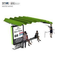 Автобусная остановка из нержавеющей стали прямоугольной формы с LED-подсветкой (арт. 25-3071847)