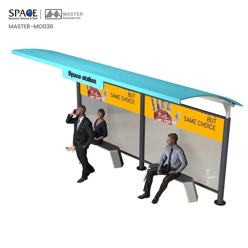 Умная городская автобусная остановка на солнечных батареях с световым коробом (арт. 25-3071851)