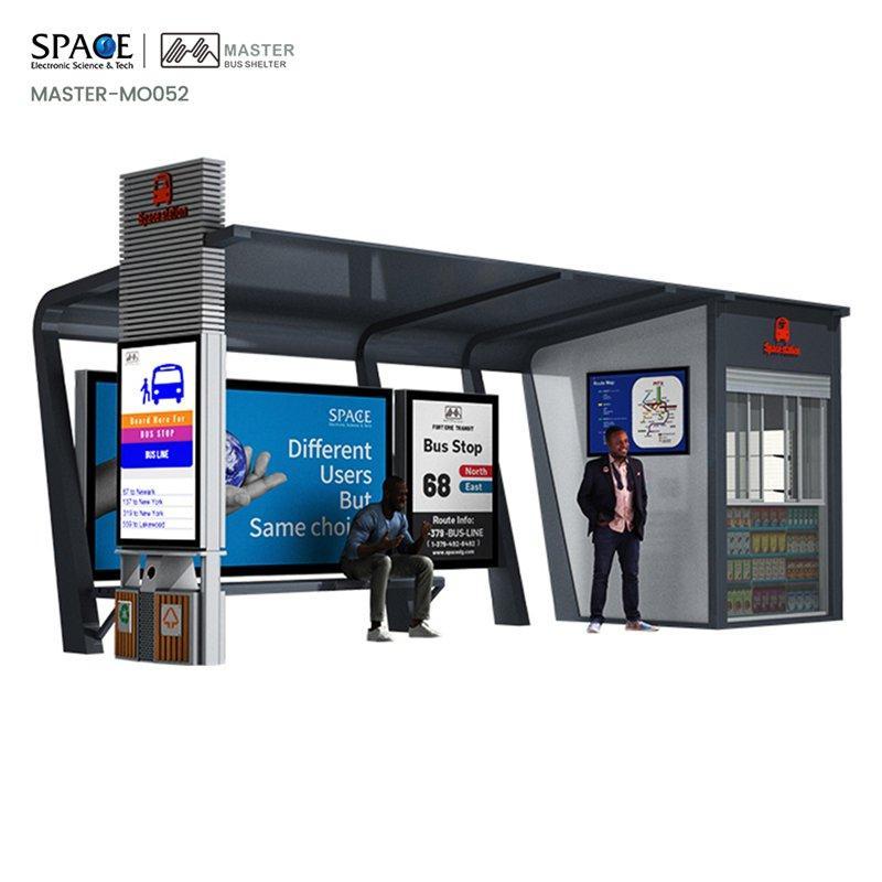 Уличная медиа-платформа с автобусной остановкой и навесом для уличной мебели (арт. 25-3071855)
