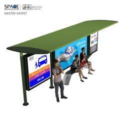 Алюминиевая автобусная остановка с прямоугольной формой и индивидуальным размером рекламного щита (арт. 25-3071857)