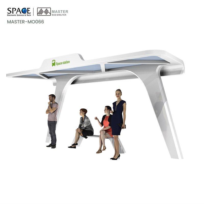 Автобусная остановка с LED-информацией, алюминиевая, прямоугольная форма (арт. 25-3071863)