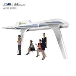 Автобусная остановка с LED-информацией, алюминиевая, прямоугольная форма (арт. 25-3071863)