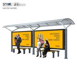 Автобусная остановка открытого типа с алюминиевой рамой и стальным материалом (арт. 25-3071865)