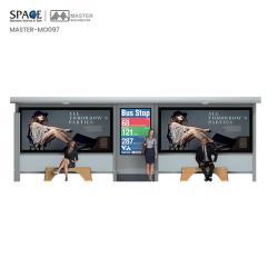 Остановка автобусная с LED-рекламой, стальной световой короб, современный дизайн (арт. 25-3071871)