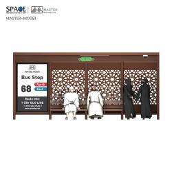 Автобусная остановка с металлическим алюминиевым каркасом и рекламными панелями (арт. 25-3071881)