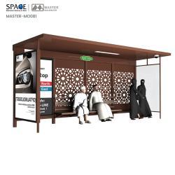 Автобусная остановка с металлическим алюминиевым каркасом и рекламными панелями (арт. 25-3071881)