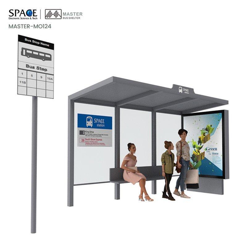 Кабинка ожидания для автобусной станции с рекламным световым коробом Billboard (арт. 25-3071898)