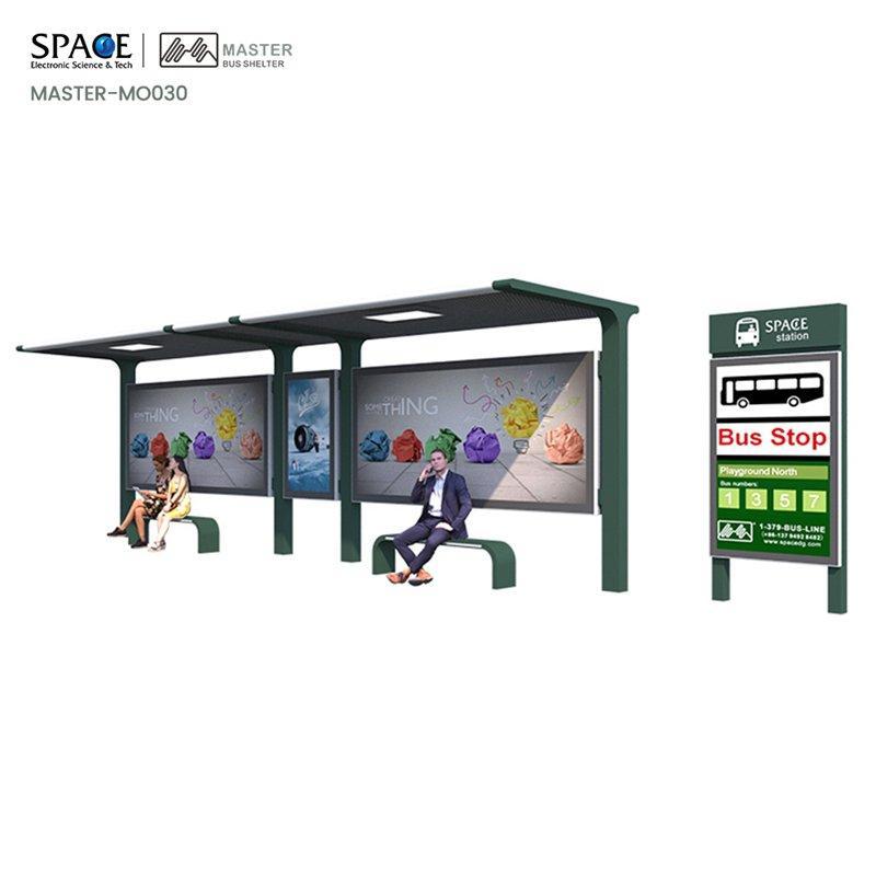 Умная автобусная остановка на солнечной батарее с прямоугольной скамьей (арт. 25-3071904)