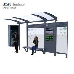 Автобусная остановка с умным навесом и WIFI, алюминиевая рама и стальной материал (арт. 25-3071910)