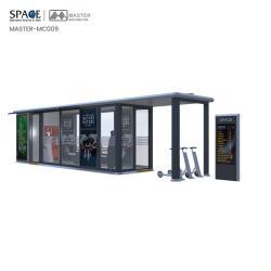 Автобусная остановка из оцинкованной стали с LED-скамейкой для рекламы (арт. 25-3071912)