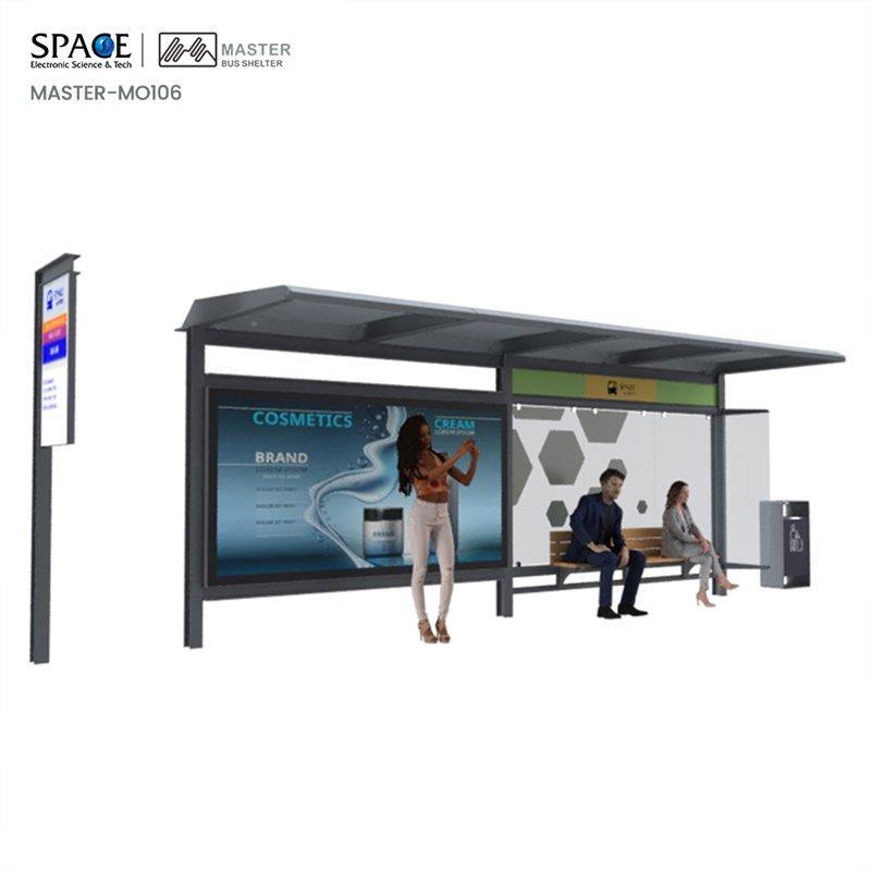 Автобусная остановка с солнечными батареями и рекламными световыми коробами (арт. 25-3071933)