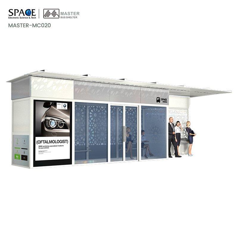 Автобусная остановка в ближневосточном стиле с кондиционером и рекламными световыми коробами (арт. 25-3071937)