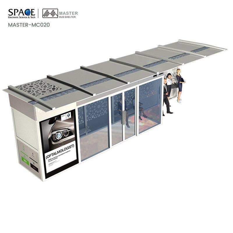 Автобусная остановка в ближневосточном стиле с кондиционером и рекламными световыми коробами (арт. 25-3071937)