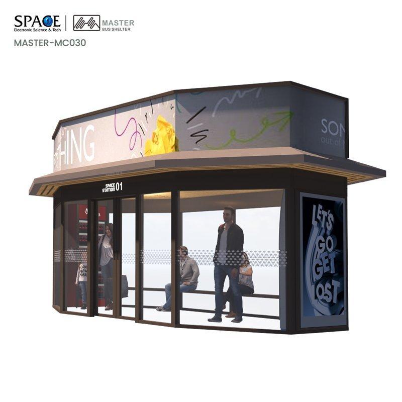 Автобусная остановка с кондиционером и рекламными коробами (арт. 25-3071938)