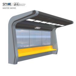 Автобусная остановка с LED освещением, алюминиевая рама, стеклянная панель, ветроэнергия, сталь (арт. 25-3071943)