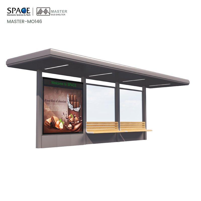 Автобусная остановка с защитой от непогоды и светодиодной лампой для рекламных световых коробов (арт. 25-3071946)
