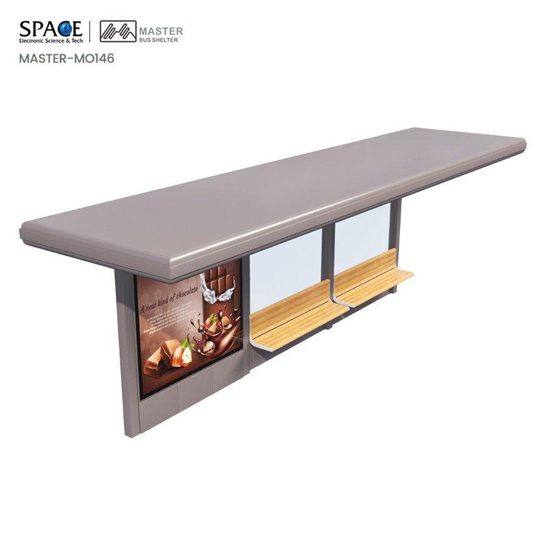 Автобусная остановка с защитой от непогоды и светодиодной лампой для рекламных световых коробов (арт. 25-3071946)