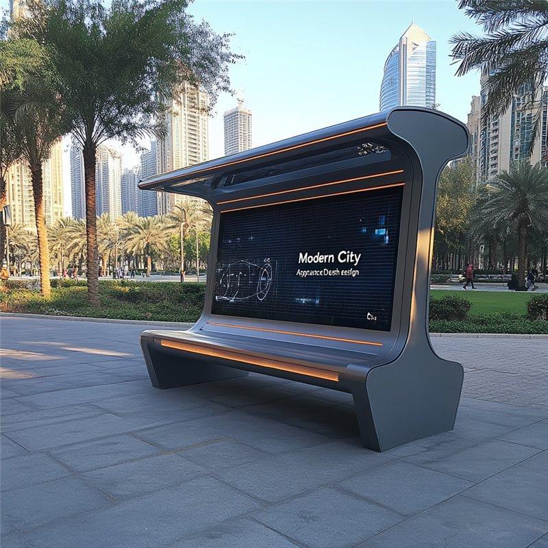 Солнечная скамейка с возможностью зарядки для открытых пространств (арт. 25-3072116)