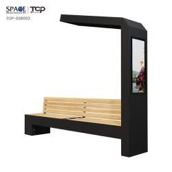 Солнечная умная скамейка с портами для зарядки и стильным дизайном для уличного использования (арт. 25-3072117)