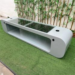 Солнечная умная скамейка с беспроводной зарядкой, USB-портами и светодиодным освещением для открытых пространств (арт. 25-3072120)