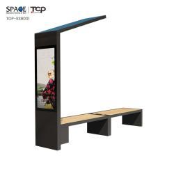 Солнечная умная скамья из алюминия и стекла с функцией зарядки (арт. 25-3072121)