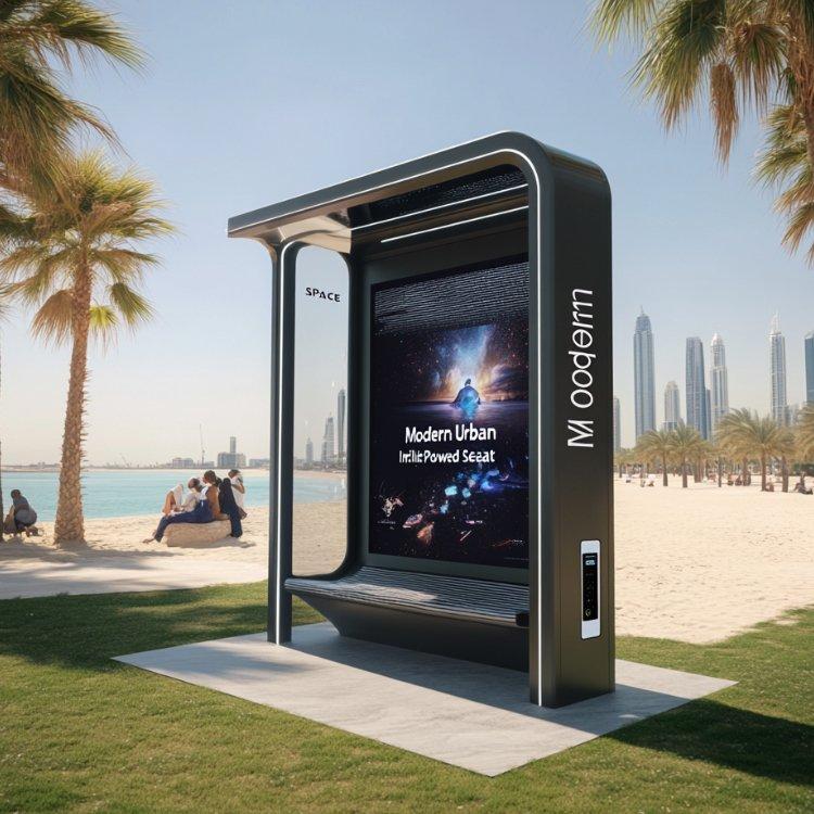 Уличная умная скамейка на солнечных батареях с зарядкой для телефона и светодиодной подсветкой (арт. 25-3072124)