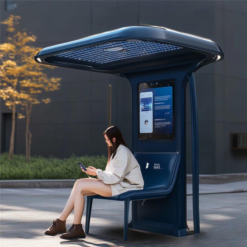 Солнечная умная скамейка с современным дизайном из экологически чистых материалов (арт. 25-3072128)