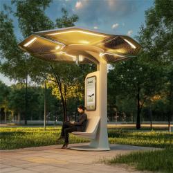 Солнечная уличная лавка Smart Bench с алюминиевыми сплавами и устойчивой технологией солнечной энергии (арт. 25-3072129)