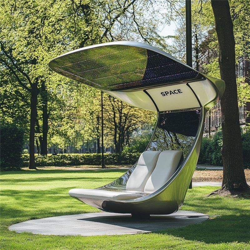 Солнечная уличная лавка Smart Bench с алюминиевыми сплавами и устойчивой технологией солнечной энергии (арт. 25-3072129)
